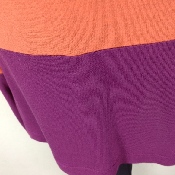 Loft Orange & Pink Striped ¾ Sleeve Top - Picture 6 of 8